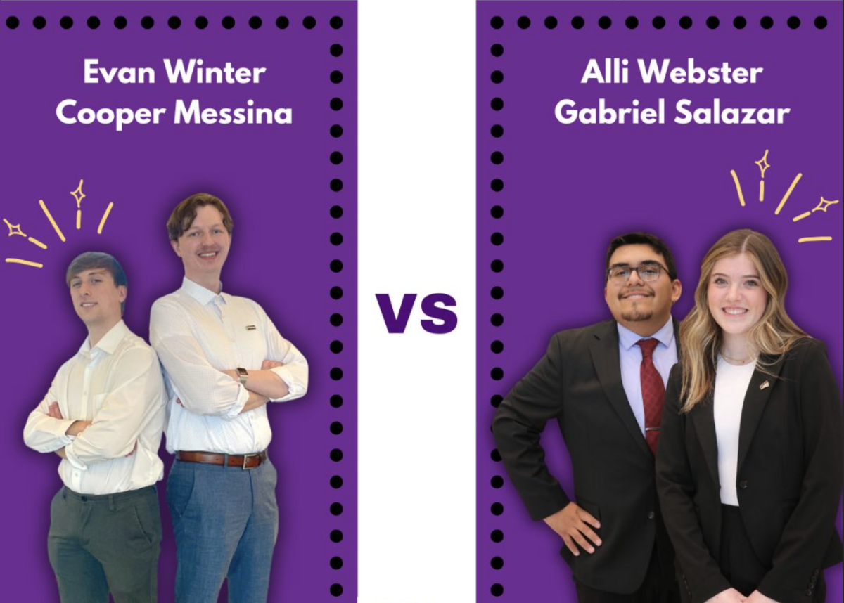 "For the Panthers, by the Panthers" is the Webster-Salazar slogan, while "Let us be your VOICE, let us fight for you!" is the Winter-Messina slogan. NISG Elections take place March 4-6.